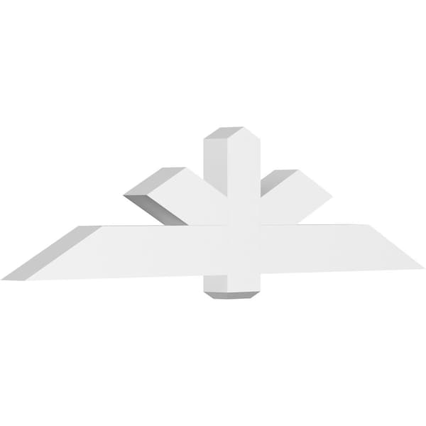 Ekena Millwork Kennewick Architectural Grade PVC Gable Bracket, 72"W x 18"H x 4"D x 6"F, 6/12 Pitch GBP072X18X0406KEN00 - main